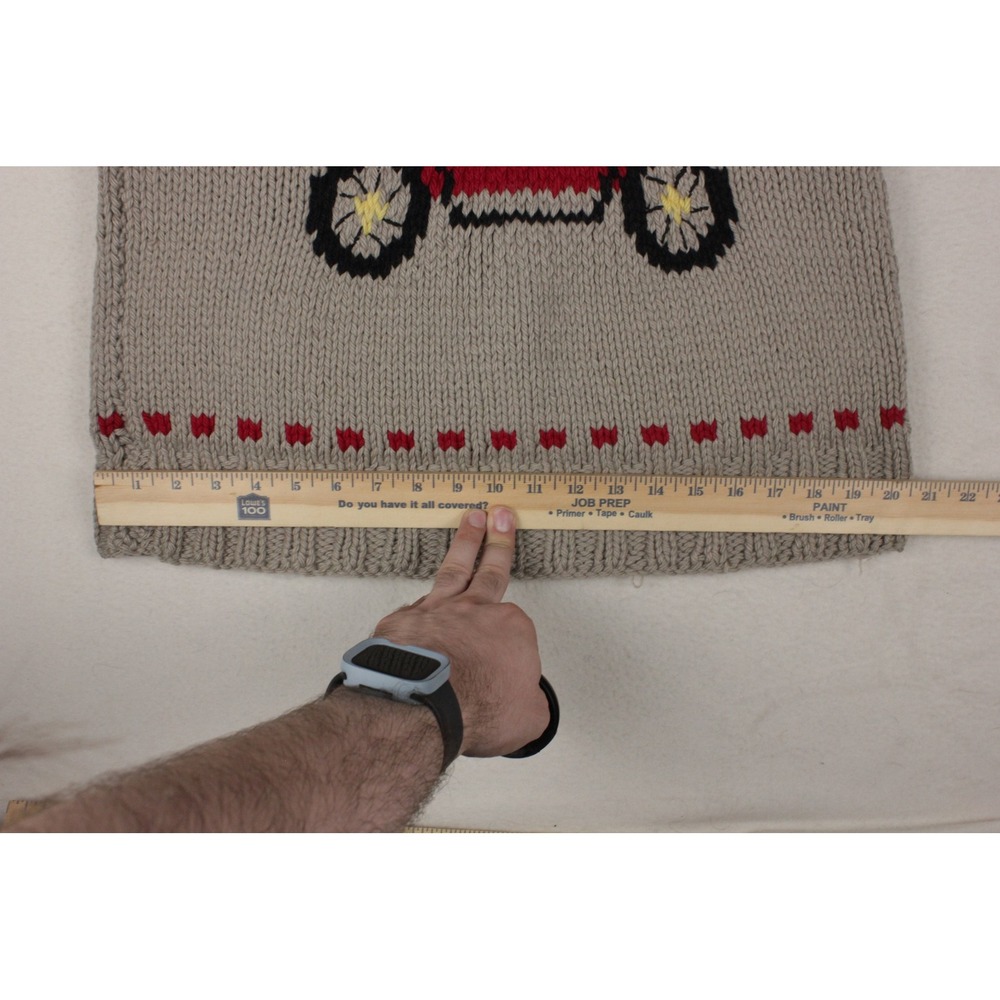 Vintage Mary Maxim Antique Autos 433 "Cowichan" Car Mens L Sweater Zip Cardigan - Picture 12 of 14